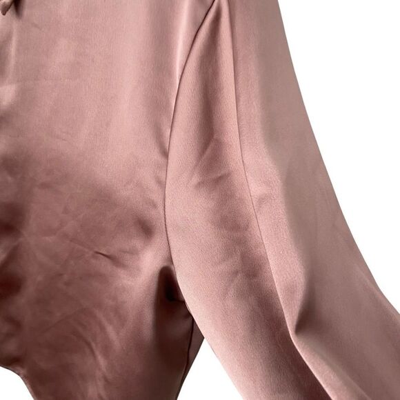 Vintage Life Elegant Old Rose Pink Front Button Crop Blouse in Size XL - Picture 4 of 6